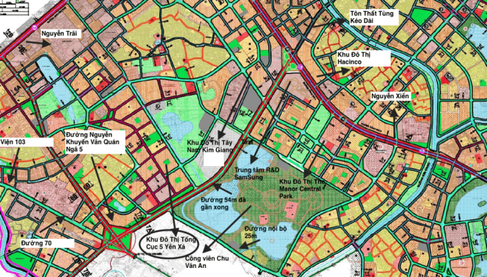 Vị trí KĐT Tổng cục V Yên Xá - Tân Triều